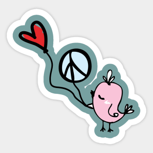 Love and Peace little Bird Sticker